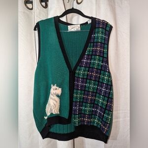 Vintage Scottish Terrier Dog Academia Knitted Vest